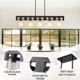 thumbnail image 2 of LovingAHome 5-Light Glass Pendant Light for Kitchen Island Adjustable Height for Kitchen Island Restaurant Bar, 2 of 7