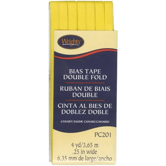 Wrights 1/4"x4 Yd Double Fold Bias Tape-Canary
