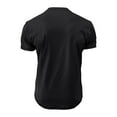 thumbnail image 4 of Jalioing T-Shirt Top for Men Casual Short Sleeved Tee Shirt Quarter Button Crew Neck Basic Pullover Top (XX-Large, Black), 4 of 7