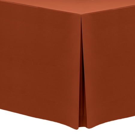 

Ultimate Textile (3 Pack) 8 ft. Fitted Polyester Tablecloth - for 24 x 96-Inch Banquet and Folding Rectangular Tables - 36 H Burnt Orange