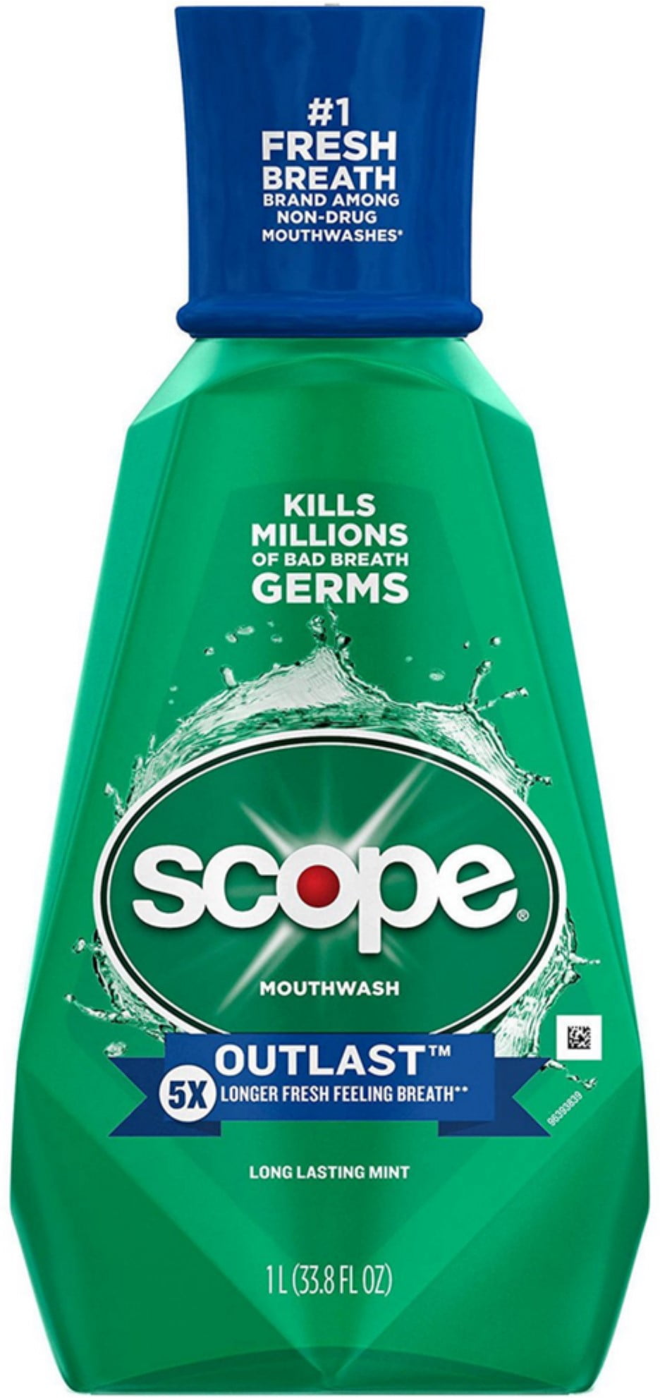 SCOPE Outlast Mouthwash, Long Lasting Mint 33.80 oz (Pack of 2