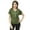 Olive Green, variant on Moomaya Printed Womens Front Zip-Up Designer Top, Round Neck Casual Smart Top