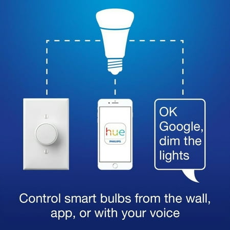 Lutron - Aurora Smart Bulb Dimmer Switch for Philips Hue Smart Bulbs - White