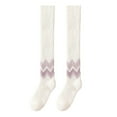 thumbnail image 1 of Calcetines hasta la para mujer, calentadores de piernas, medias de bota largas, calcetines altos hasta el muslo suaves y cálidos a la moda, Púrpura Yinane Calcetines hasta el muslo, 1 of 8