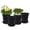 Black, variant on Lakwi Set of Three Handcrafted Diamond Pattern Woven Ceramic Flower Pots, High-End Luxury Geometric Texture, Polished Finish, Drainage Hole, Indoor Outdoor Use, Gardening Gift Home Decor