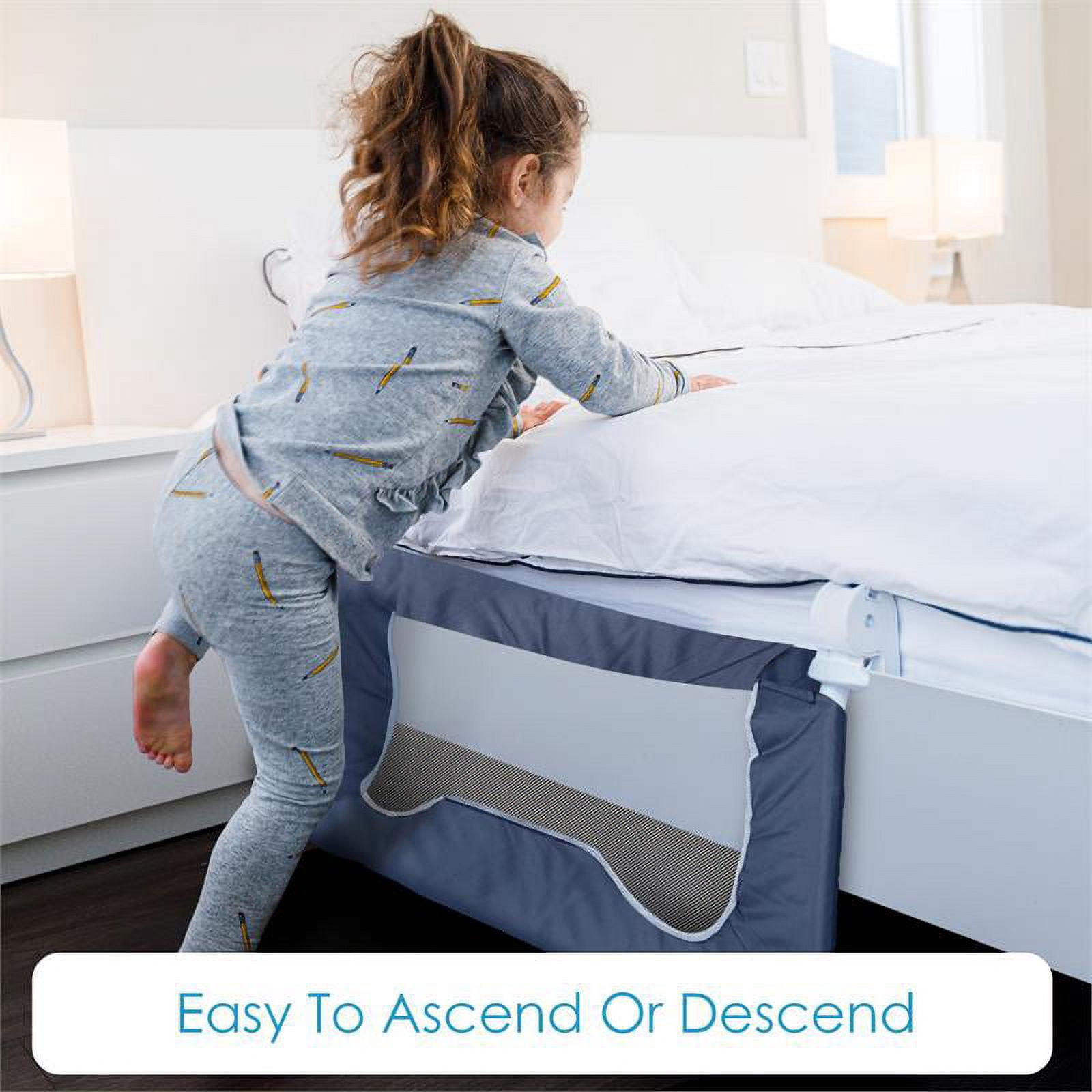 TotCraft Cecily 3 ft. Toddler Bed Rail for All Bed Size - Grey