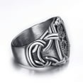thumbnail image 4 of Elfasio Viking Rings Valknut Pirate Compass Norse Scandinavian Text Symbol Men Stainless Steel Vintage Jewelry Size 10, 4 of 6