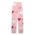 thumbnail image 6 of Men's Drawstring Pocket Cuffed Casual Pants, Valentine's Day Print Home Sleep Pants for Gift, Holiday and Home Comfort,Purple Pink,M, 6 of 7