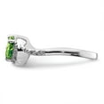 thumbnail image 4 of Sterling Silver Rhodium Plated Diamond and Peridot Ring, 4 of 6