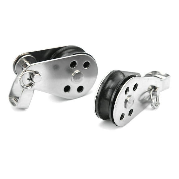 2pcs Stainless Steel Nylon Pulleys Small Lifting Pulley for Boat Sailing Kayaking