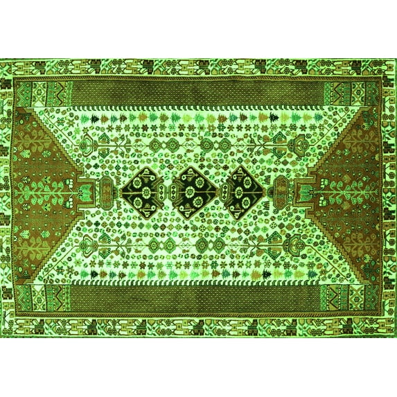 Ahgly Company Indoor Rectangle Persian Green Traditional Area Rugs, 6' x 9'