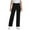 Black, variant on DeHolifer Girl's Pants Elastic Mid Waisted Button Down Straight Leg Pants Casual Solid Trousers with Pockets,11Years