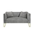 thumbnail image 1 of K-LIVING AURA GRIS GOURMAND EN TISSU DAIM AVEC PIEDS EN ACIER INOXYDABLE ET COUSSINS EN FOURRURE, 1 of 3