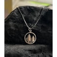 thumbnail image 2 of Solid 925 Silver Tree Mountain Pendant Necklace - 16in to 18in adjustable Italy Box Chain - Nature Landscape Pine Tree Mountain Necklace, 2 of 5