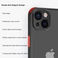 thumbnail image 4 of iPhone 13 Mini Case with Camera Lens Protector, 5.4 inch, Translucent Matte Hard PC Back with Soft Silicone Bumper, Slim Shockproof, Drop Protective Phone case for iPhone 13 Mini, Black, 4 of 10