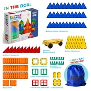 Tytan Magnetic Toy Learning Tiles,100 Pieces, STEM Certified W/ Car & Carrying Bag | Kids Ages 3+