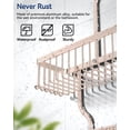 thumbnail image 3 of Shower Caddy Hanging - Never Rust Shower Organizer - Aluminum over The shower head caddy with 10 Hooks for Razor/Sponge - Shower Rack with Soap Basket - Silver, 3 of 16