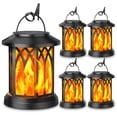 thumbnail image 1 of Faroles solares KOOPER, paquete de 4, efecto parpadeante, impermeables para exterior, 1 of 7