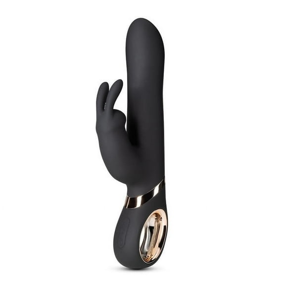 Eden Black Rabbit Vibrator with Gyrating Shaft, 3 Motors, and 13 Vibration Modes, USB Charging, Waterproof Silicone/ABS, 9 Inch