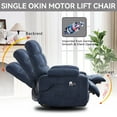 thumbnail image 5 of Manual Recliner Chair with Heat and Vibrating Massage for Adults, Soft Chenille Rocking Recliner Chair with Swivel and 2 Cup Holders, Heavy Duty Reclining Chair with Side Pocket for Living Room, Blue, 5 of 8
