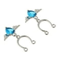 thumbnail image 3 of Milaget 1 Pair Angel Wing Heart Dangle U Shape Nipple Non Piercing Body Jewelry Blue, 3 of 9