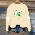 thumbnail image 5 of Mifsaly Womens St Patricks Day Sweatshirt Shamrock Graphic Long Sleeve Shirts Crewneck Heart Print Loose Dressy Casual Blouse Irish Festival Green Outfits L, 5 of 7