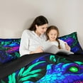 thumbnail image 5 of Castle Fairy Boys Girls Animal Crocodile Dinosaur 3 Pieces Queen Comforter Set,Tree Leaves Ultra Soft Bedding Sets,Green Blue Bedding Comforter Set Breathable,Breathable Home Decor,Reversible, 5 of 8