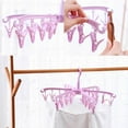 thumbnail image 3 of DEBGFS Sock Drying Rack 24 Clips Plastic Laundry Clothes Hanger Rotatable Hanger Foldable Portable Clothes Drying Rack for Socks Underwear Baby Clothes,pink, 3 of 9