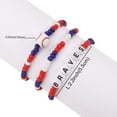 thumbnail image 5 of Ziurtnc 3 Pcs/Set Women Bracelet Set Independence Day Adjustable Contrast Color Smooth Beads Baseball Pendant Letter Print Pride Day Bracelets, 5 of 7