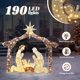 thumbnail image 5 of Zimtown Belén Al Aire Libre de 6 Pies, Decoración Navideña Iluminada de Jesús con 190 LED, Techo Marrón, 5 of 8