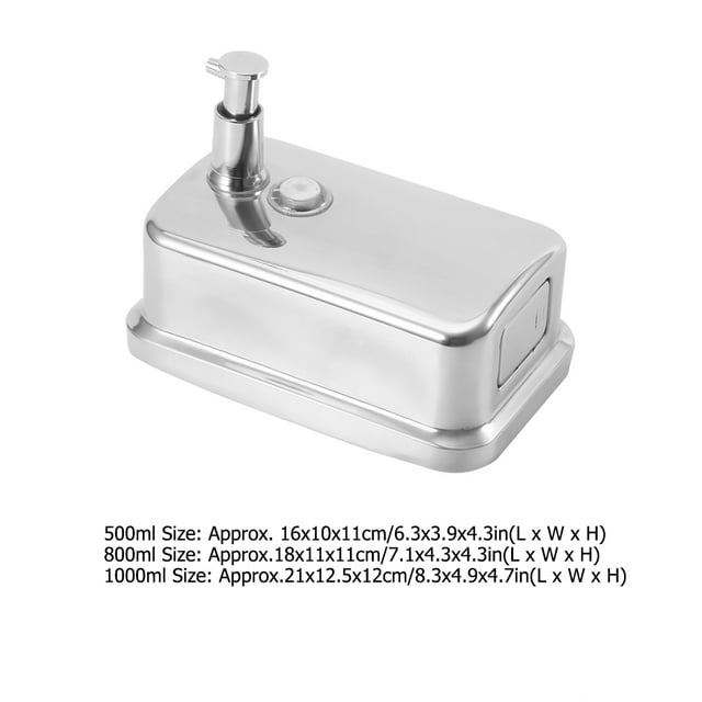 Dispensador de loción, Dispensador de jabón manual de acero inoxidable montado en la pared Dispensador de jabón Diseñado con precisión Jadeshay A