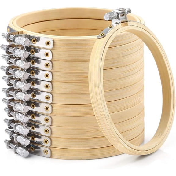 16 Pieces 4 Inch Embroidery Hoops Bamboo Circle Cross Stitch Hoop Ring for Embroidery and Cross Stitch, Mini Embroidery Hoop Perfect to DIY Christmas Decoration