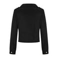 thumbnail image 6 of Dezsed Womens Faux Leather Zip Up Moto Biker Jacket Fashion Casual Women Solid Color Long Sleeve Cardigan Short Zipper Top Jacket Coat Outwear Black XXL, 6 of 9