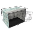 thumbnail image 6 of Succulent Dog Crate Cover, Continuous Cold Toned Pattern of Exotic Plants, Easy to Use Pet Kennel Cover Small Dogs Puppies Kittens, 7 Sizes, Mint Green Cadet Blue, by Ambesonne, 6 of 6