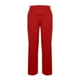thumbnail image 5 of Bloomae Women's High Waisted Drawstring Waist Wide Leg Sweatpants Yoga Pants with Pockets Tummy Control Casual Loose Lounge Dress Pants Petite/Regular/Tall Red S, 5 of 9