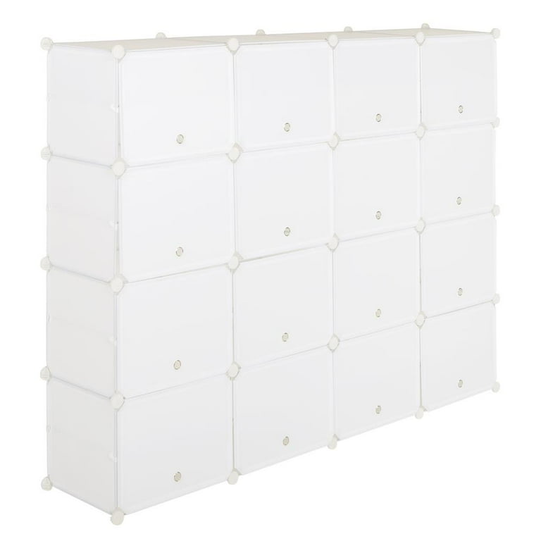 NEW　フリーチェスト　BE/BK/WAL/WH FCH Modular Shoe Storage Organizer, 32 Cubes, 8 Tiers, Plastic