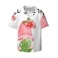 thumbnail image 5 of Daiia Hello Summer Gnome Men's Linen Shirts Short Sleeve Casual Shirts Button Down Shirt for Men Beach Summer Wedding Shirt-Large, 5 of 6
