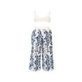thumbnail image 4 of Women Two-Piece Clothes Set Butterfly Printed Halter Crop Tops and Loose Pants Holiday Beach Wear, 4 of 6