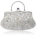 thumbnail image 1 of Bolso de noche tipo sobre suave con diseño floral antiguo y lentejuelas, 1 of 4