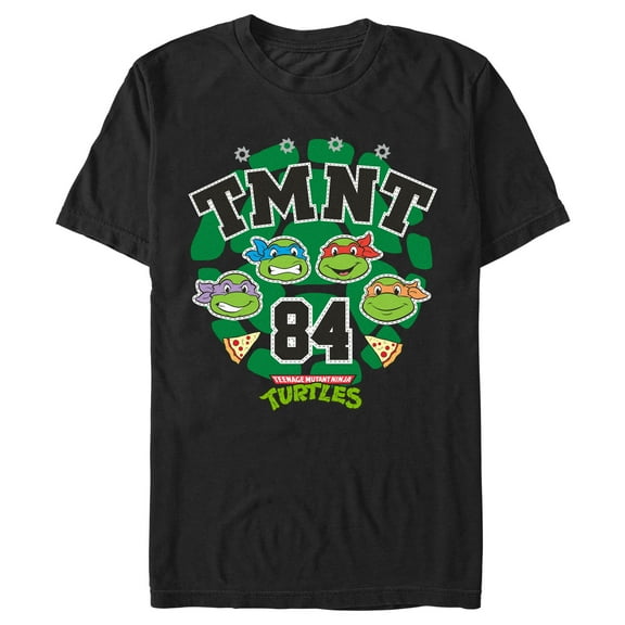Men's Teenage Mutant Ninja Turtles Varsity TMNT 84 Heroes  Graphic Tee Black Medium