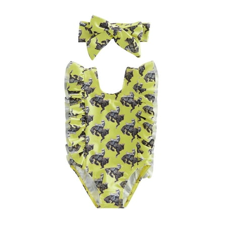 

Licupiee Infant Kids Baby Girl Swimsuit Floral Shell Bikini Swimwear Beach Bathing Beach Summer Bodysuit Suit
