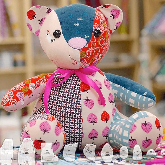 LAICAIW Memory Bear Template Ruler Set, Memory Bear Sewing Set, DIY Acrylic Templates, Memory Bear Sewing Pattern Kit, Handmade Memory Bear Template Sewing Pattern Set-With Accessories And Instructi