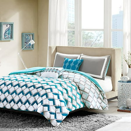 Teal/White Luna Comforter Set Twin/Twin XL 4pc