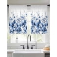 thumbnail image 2 of Blue Blooms Floral Sheer Curtains 45 Inch Length 2 Panels Set Window Treatments, Farmhouse Spring Flowers Botanical Rod Pocket Semi Curtains for Living Room/Bedroom/Kitchen Décor, 104"W x 45"L, 2 of 7