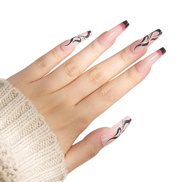 Uñas navideñas largas, portátiles y desmontables, estilo retro, flotante, dulce y genial para niña