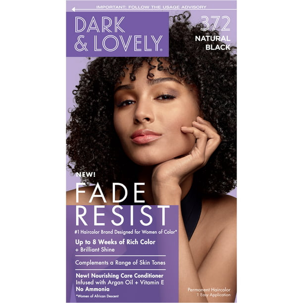 Softsheen-Carson Dark and Lovely Fade Resist Rich Conditioning Hair Color,  Permanent Dye, 372 Natural Black - Walmart.com