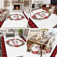 thumbnail image 5 of Rectangle Area Rugs 6 x 9 Ft, Merry Christmas Non-Slip Residential Carpet, Xmas Poinsettia Cardinal Pine Needles Indoor Crawling Mats Runner Rugs for Living Room/Dining Room/Bedroom, 5 of 8
