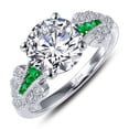 thumbnail image 4 of Lafonn Heritage Sterling Silver Platinum Plated Lassire Emerald Ring (2.42 CTTW), 4 of 5