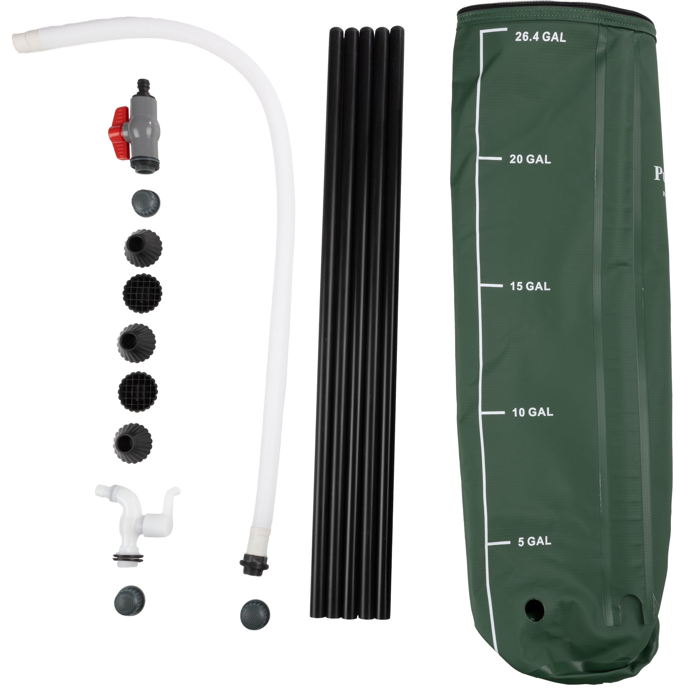Pure Garden 26.4-Gallon/100-Liter Collapsible PVC Rain Barrel with Water Spigot, Green
