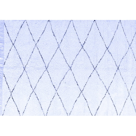 Ahgly Company Machine Washable Indoor Rectangle Solid Blue Modern Area Rugs, 8' x 10'